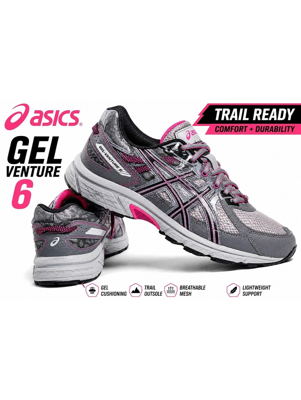 Size 11 - ASICS GEL-Venture 6 Gray - T7G7N-9790